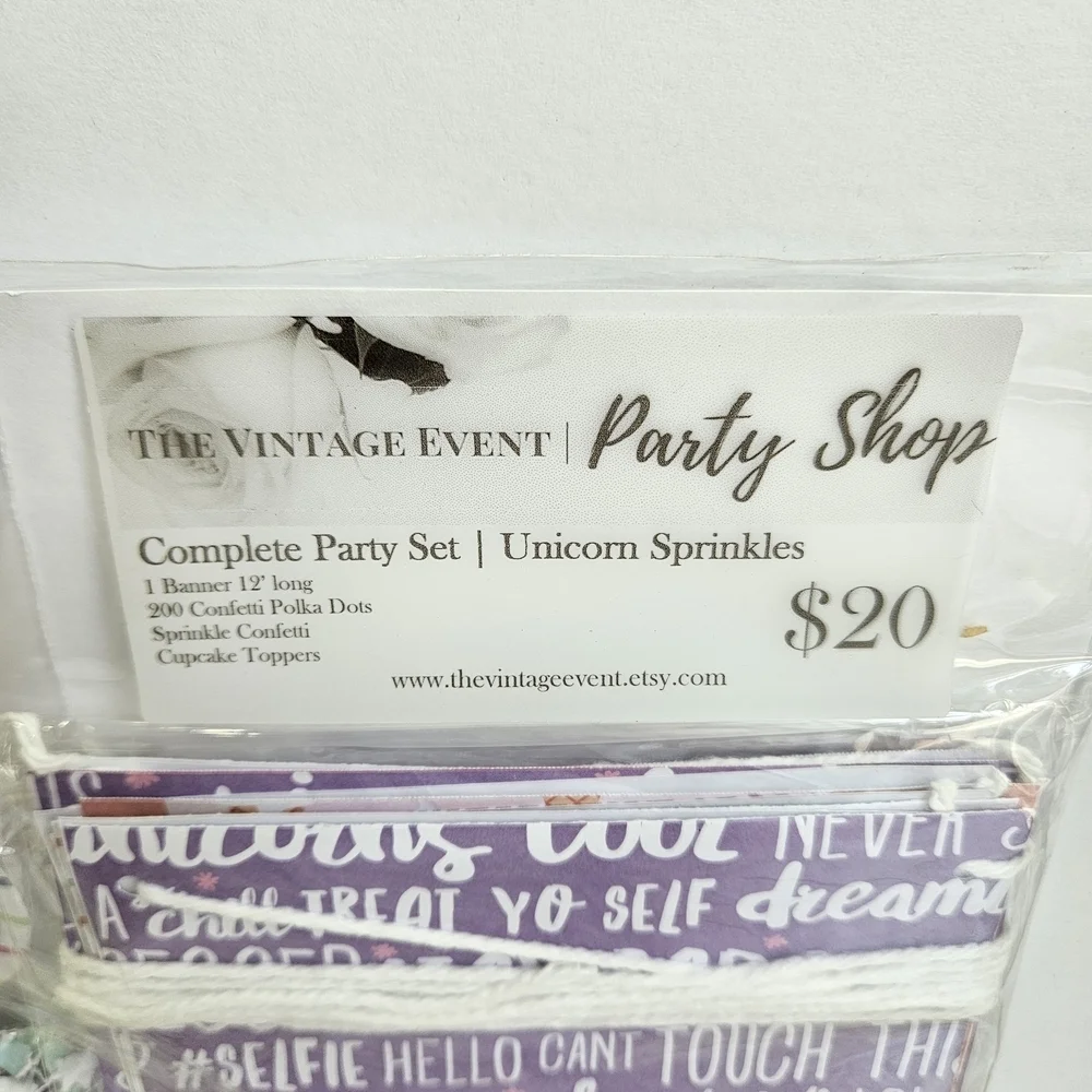 Unicorn Purple and Silver Fantasy Party Decorations Set